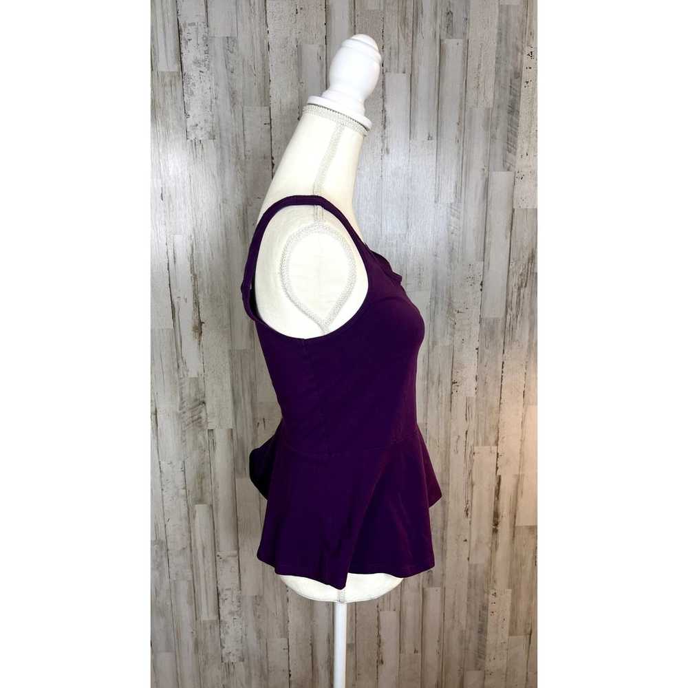 Express Women's Medium Purple Peplum Tank Top Sle… - image 3