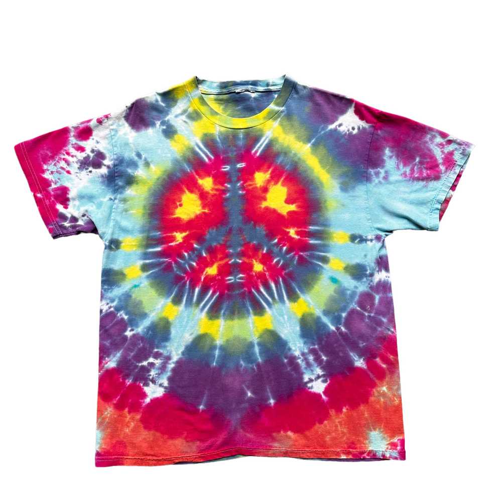 Peace sign tie dye tee large - image 1