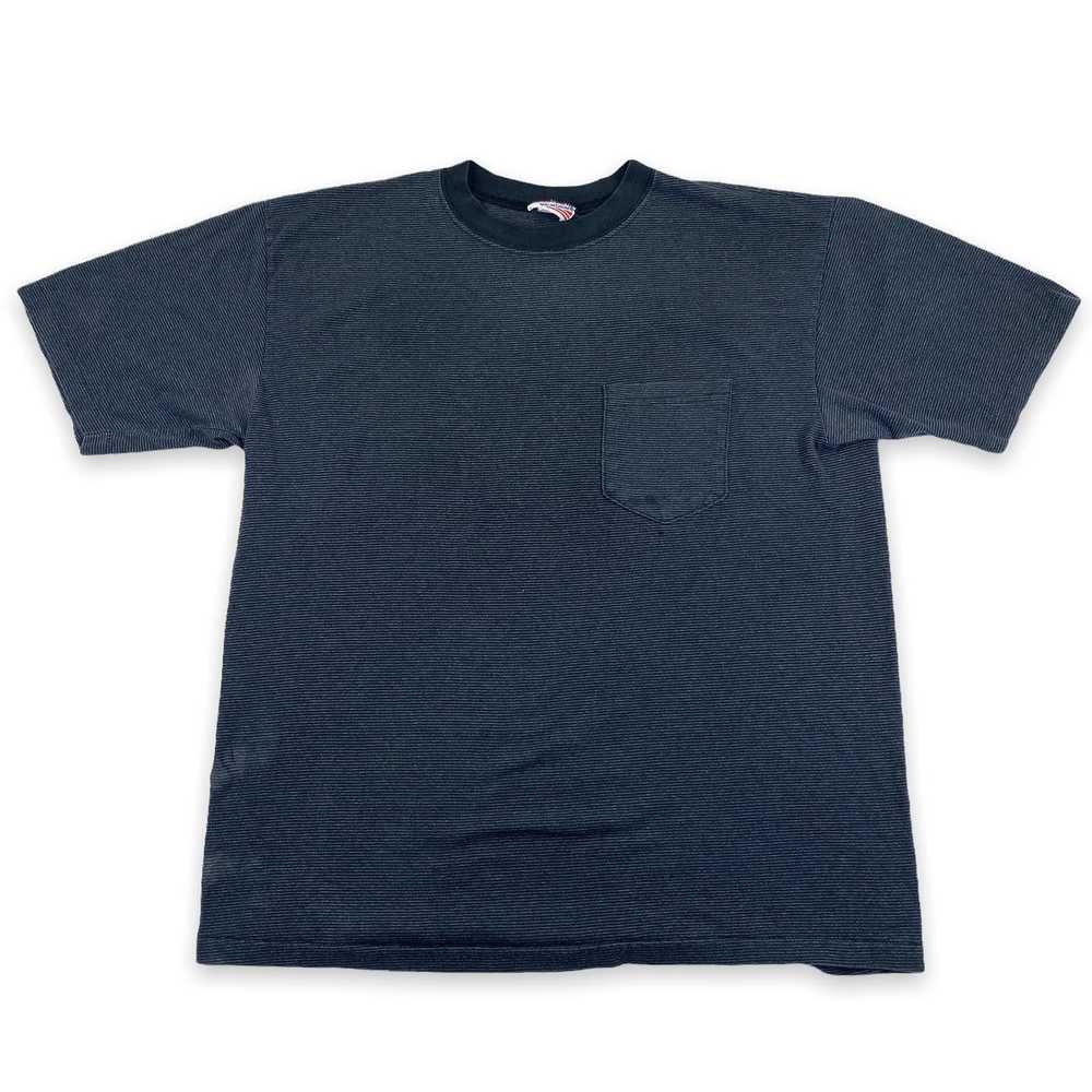 90s Thin stripe pocket tee XL - image 1