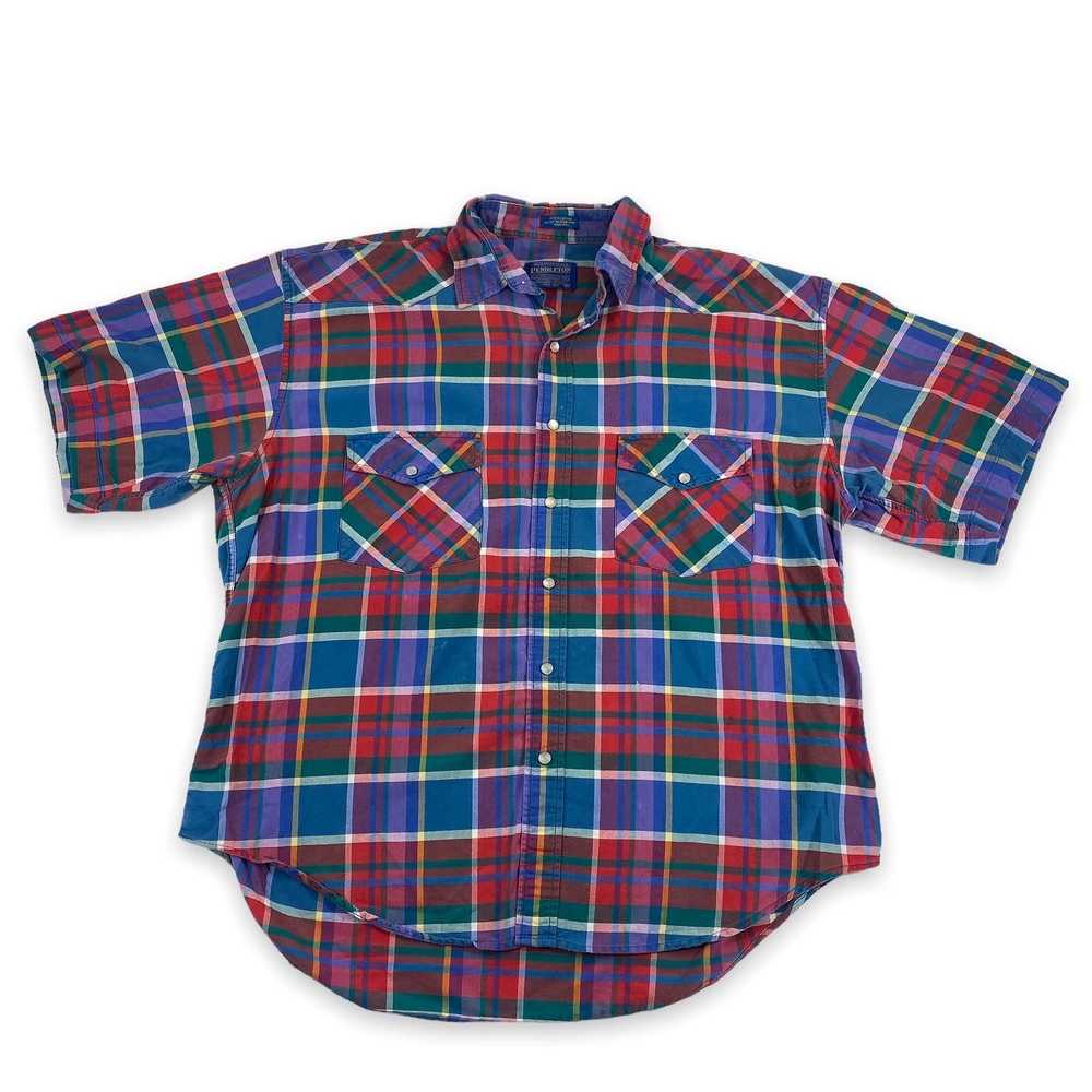 Plaid Pendleton pearl snap shirt XL - image 1