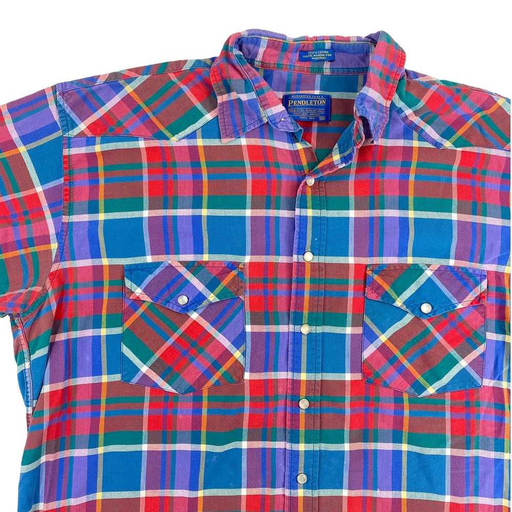 Plaid Pendleton pearl snap shirt XL - image 2