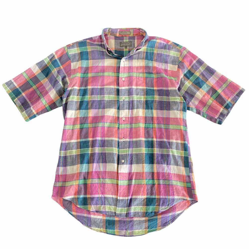 90s Lord & Taylor Madras Shirt M/L - image 1