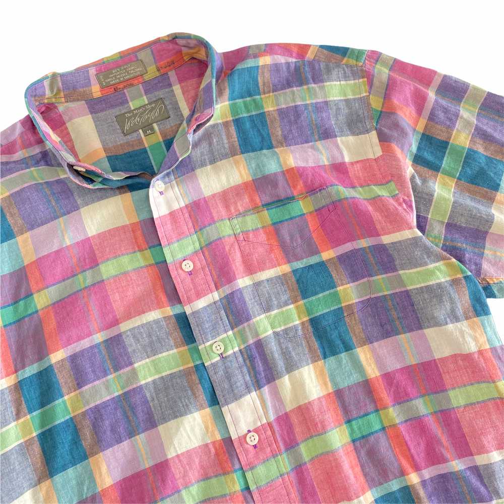 90s Lord & Taylor Madras Shirt M/L - image 2