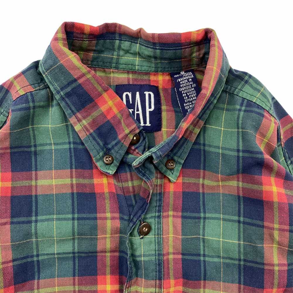 90s Gap button down plaid shirt. Small - image 2