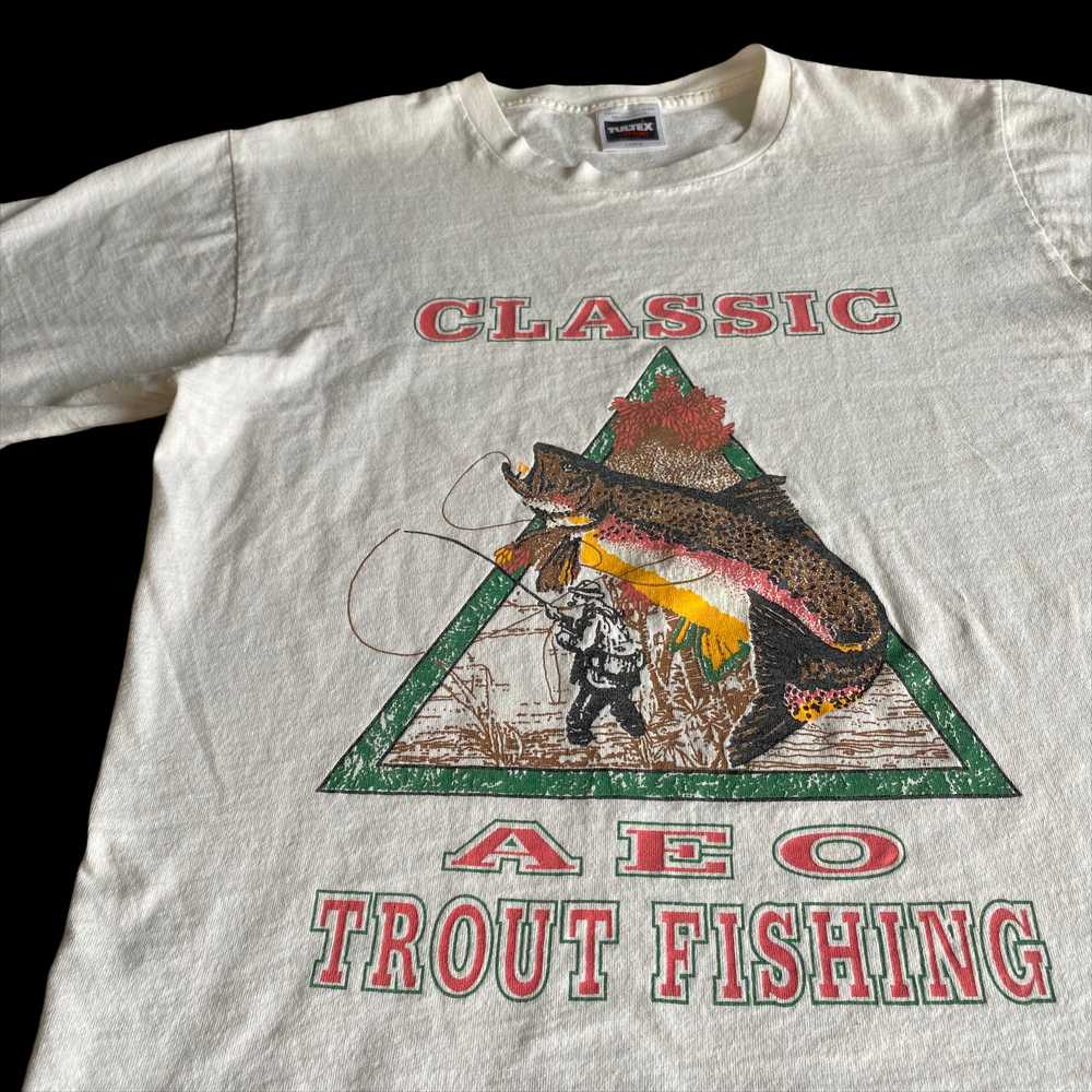 90s American Eagle Outfitters Trout Fishing T-Shi… - image 2