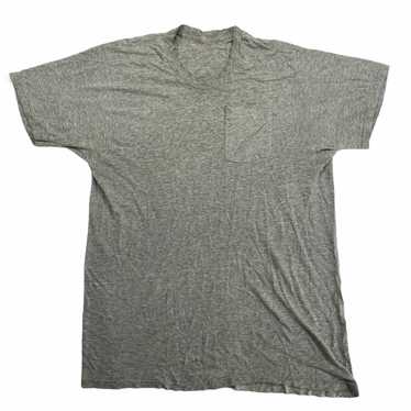 90s Well Worn Heather Grey Pocket T-Shirt XL - image 1