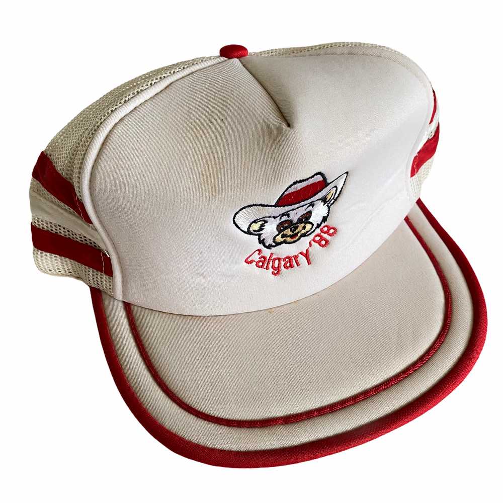 1988 Calgary Olympic 3 Stripe Trucker Hat - image 1