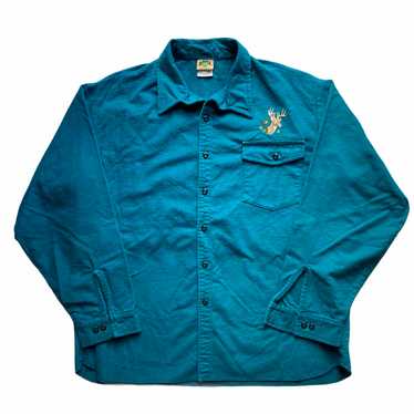 80s Ideal chamois deer embroidered shirt. XxL