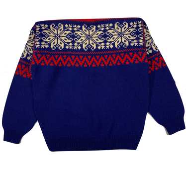 Wool hand made in norway boatneck sweater large - image 1