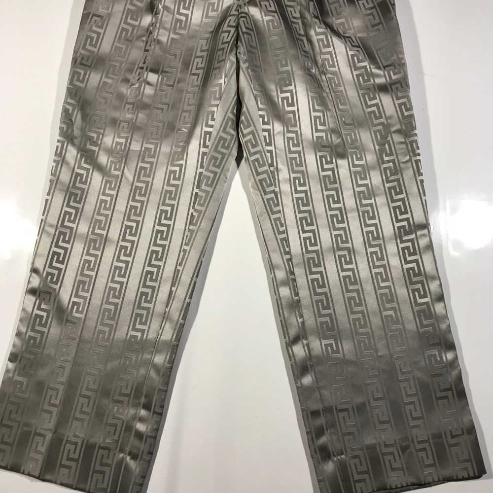 Versace print metallic pants sz36 - image 2