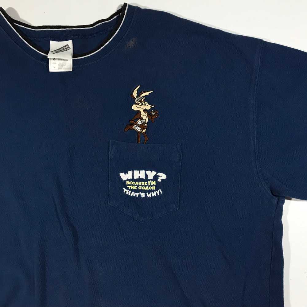 90s Looney toons woven pocket tee. large - image 2