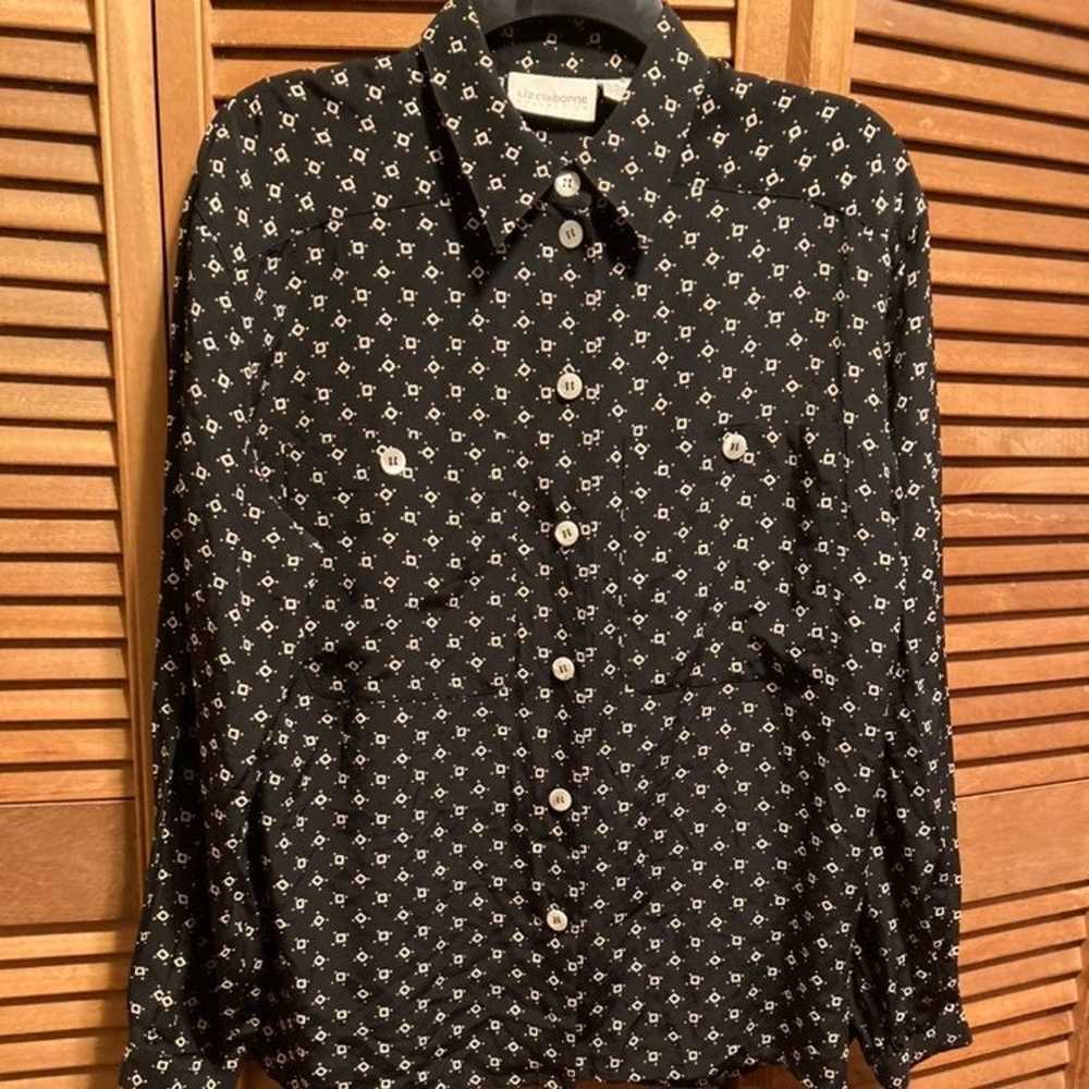 Vintage Liz Claiborne Black & White Blouse - image 1