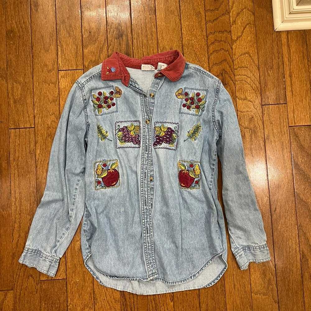 Bobbie Brooks Vintage Embroidered Button Up - image 1