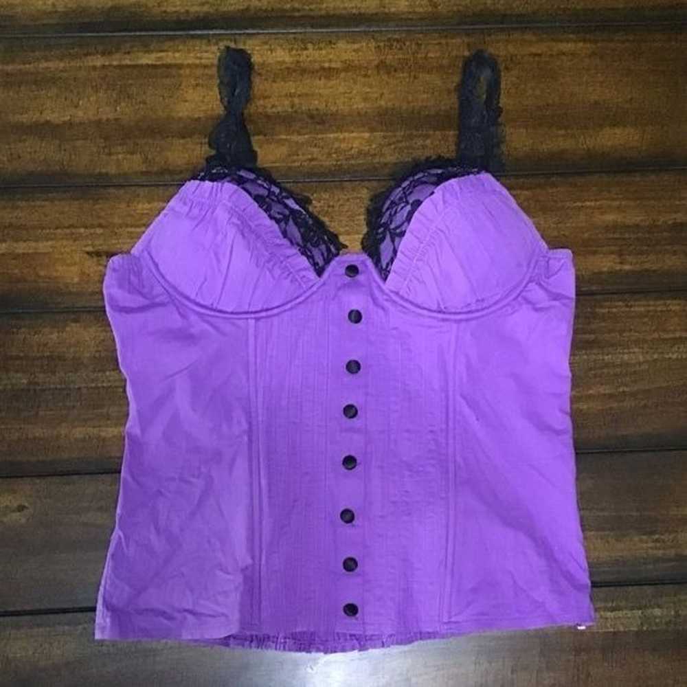 Vintage lace purple corset top - image 1