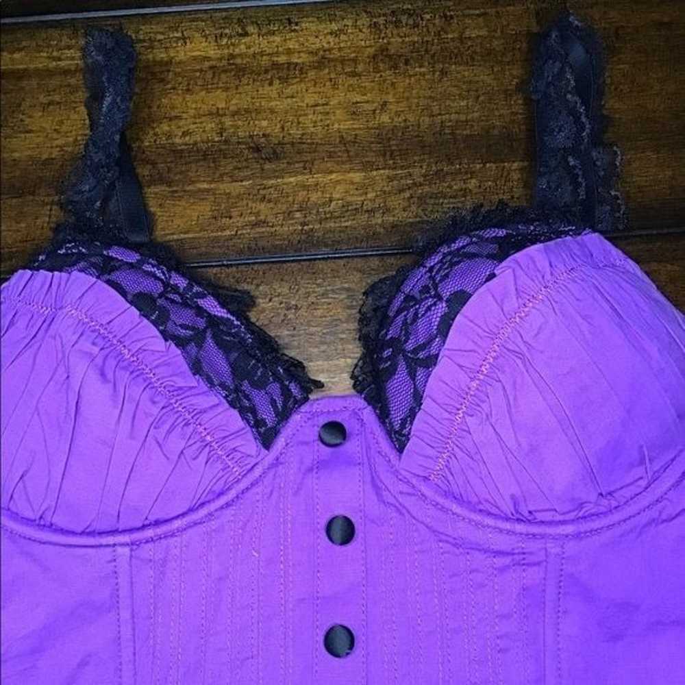 Vintage lace purple corset top - image 2