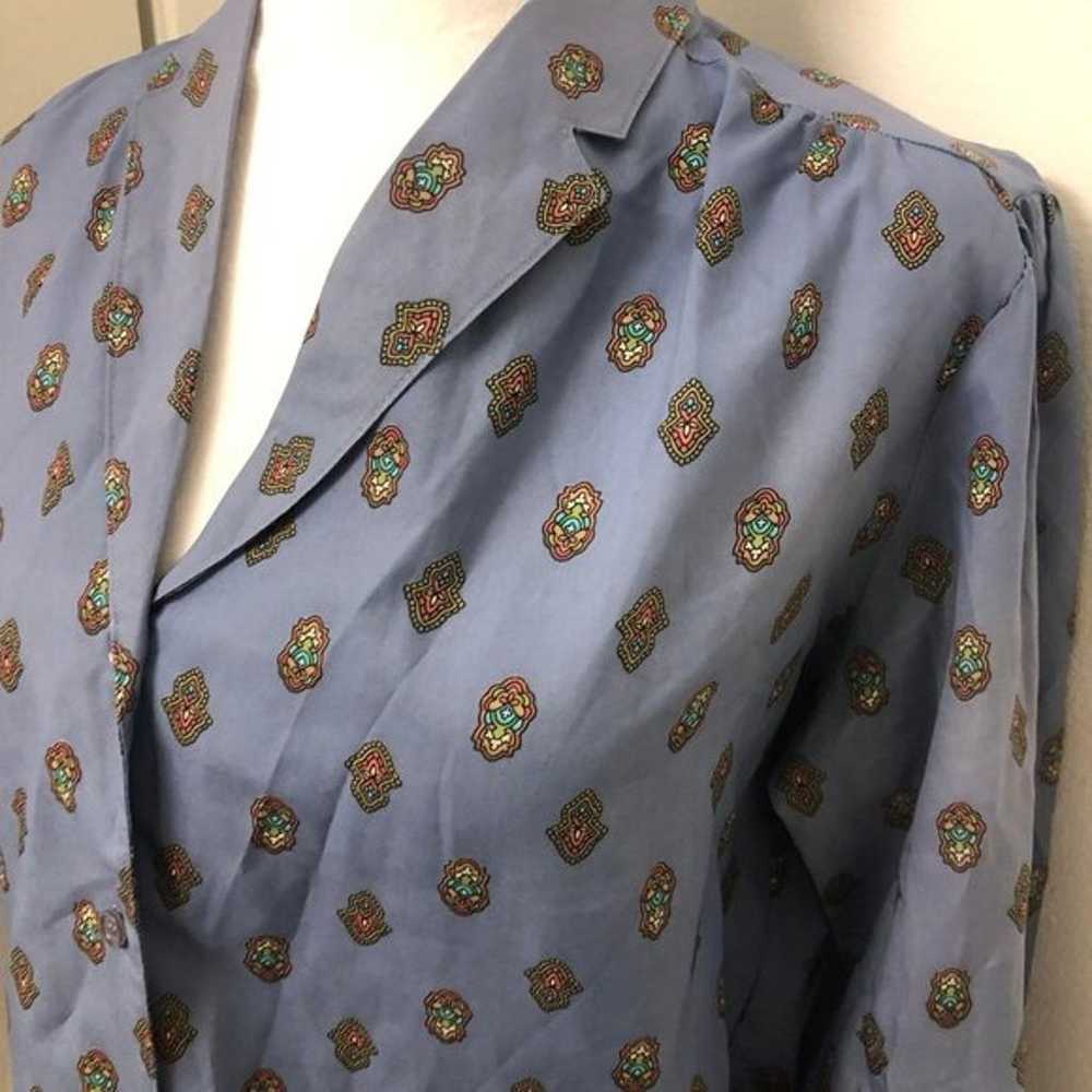 Vtg 70s Jantzen Women's Printed Collared Button D… - image 6