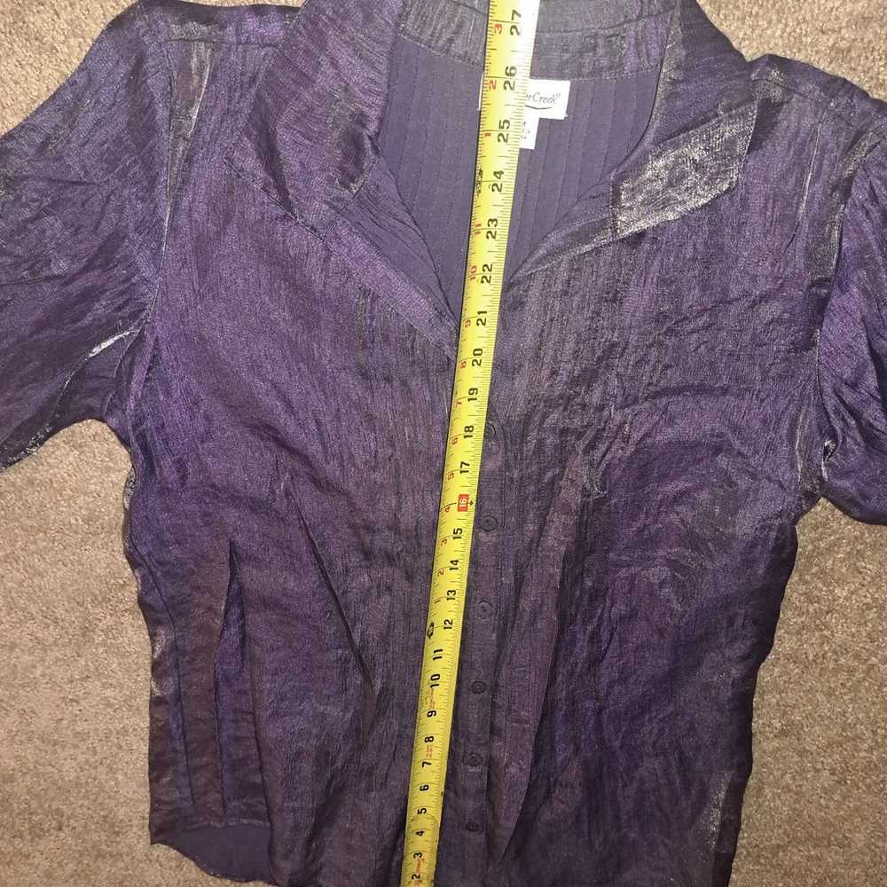 VTG Shimmering Purple Button Up Shirt - image 4