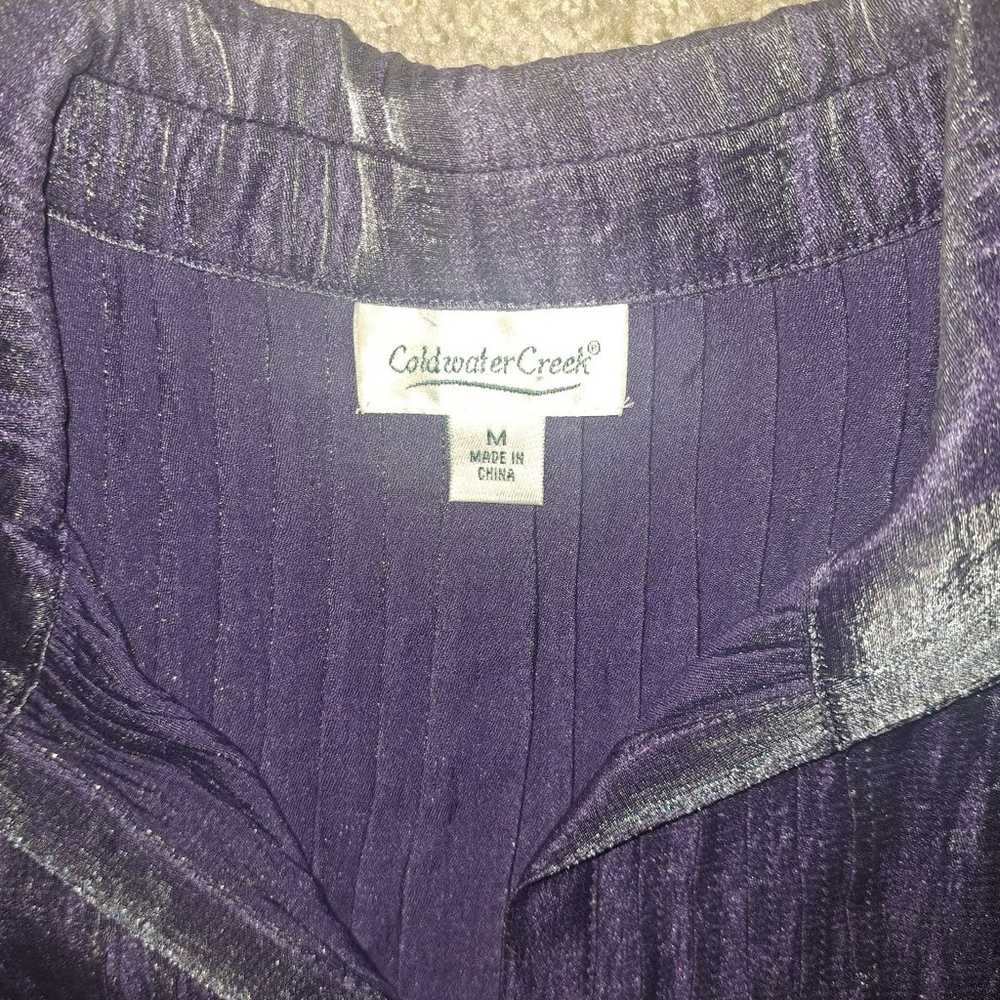 VTG Shimmering Purple Button Up Shirt - image 6