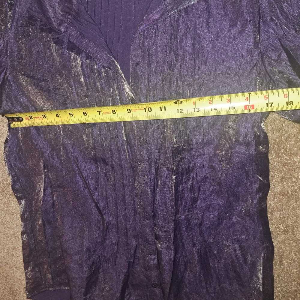 VTG Shimmering Purple Button Up Shirt - image 9