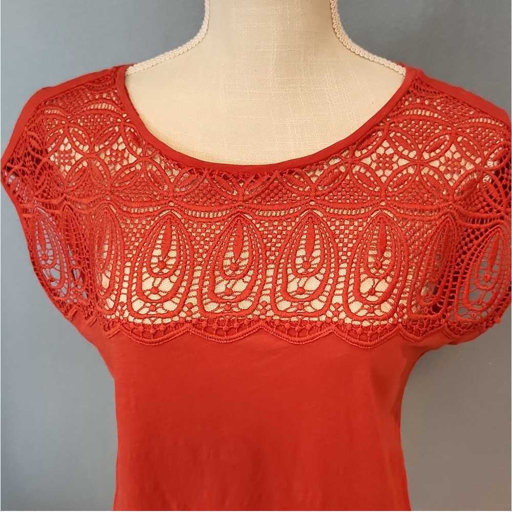 Ann Taylor Loft vintage soft paisley lace blouse - image 2