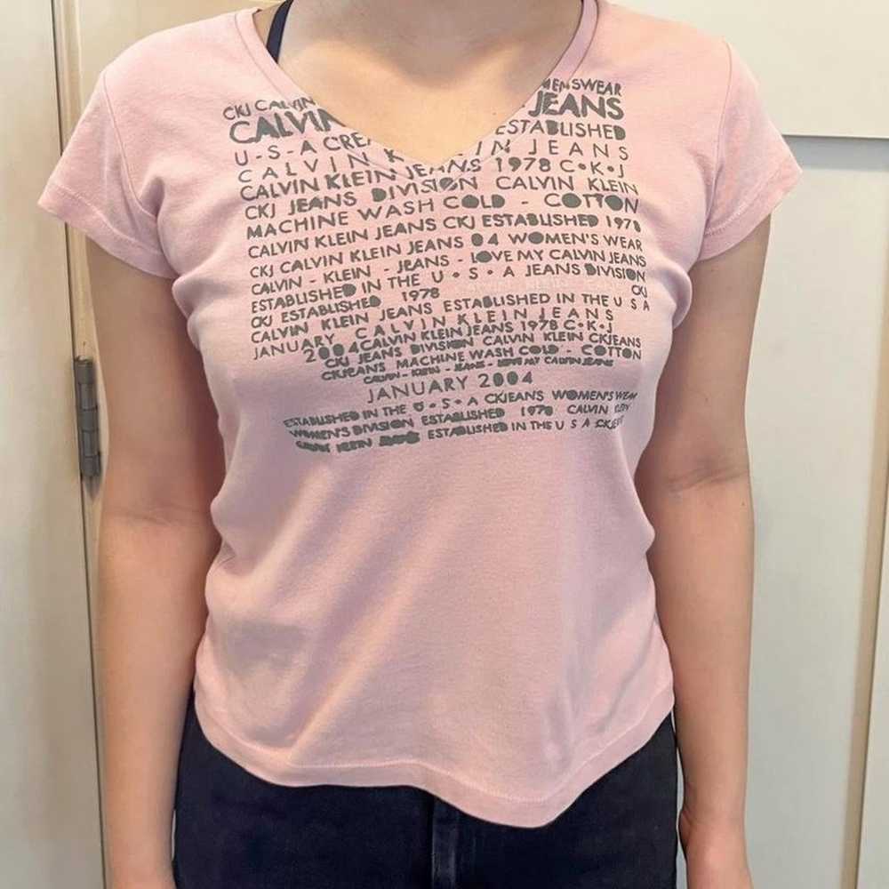 Calvin Klein Jeans Vintage Baby Pink Tee - image 1