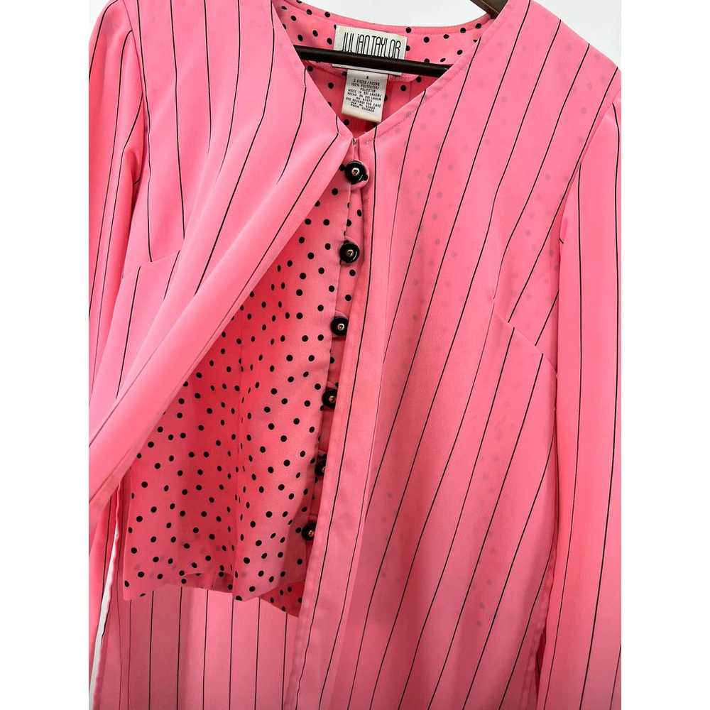 Vintage Julian Taylor 80's Retro Pink Polka Dot 3… - image 1