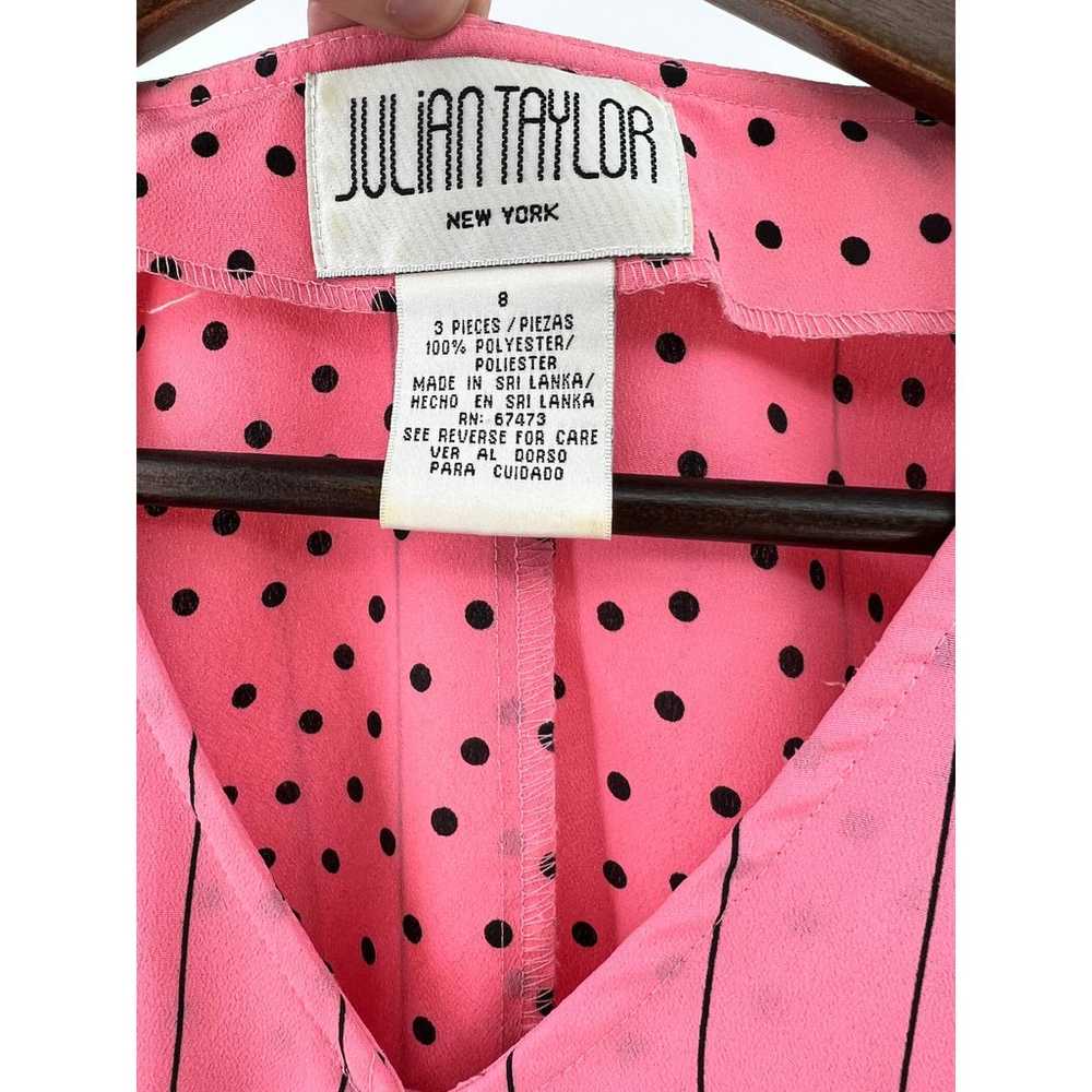 Vintage Julian Taylor 80's Retro Pink Polka Dot 3… - image 3