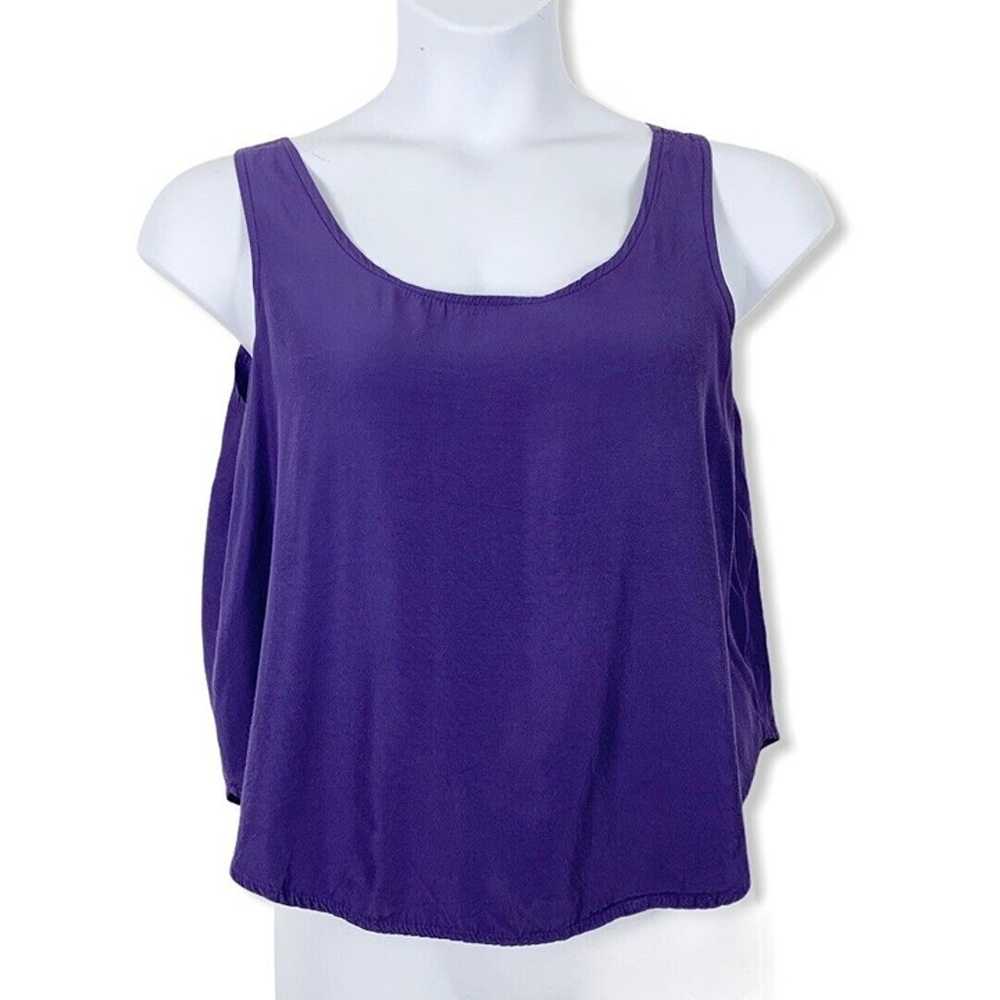 Vintage Large Top Tank Purple Warning By Mirrors … - image 1