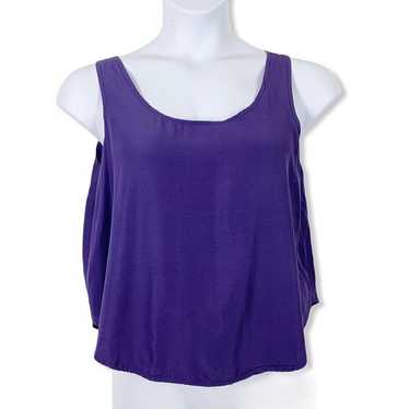 Vintage Large Top Tank Purple Warning By Mirrors … - image 1