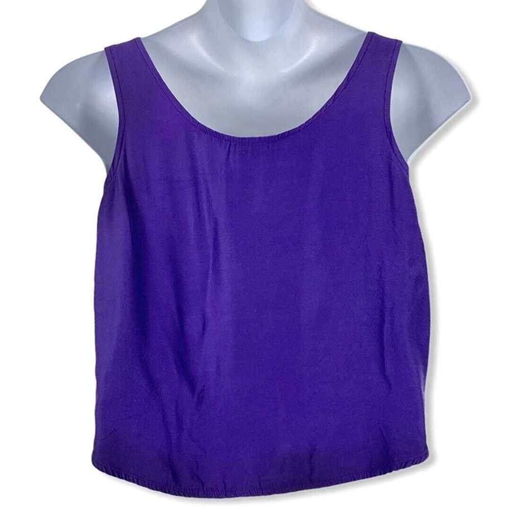 Vintage Large Top Tank Purple Warning By Mirrors … - image 2