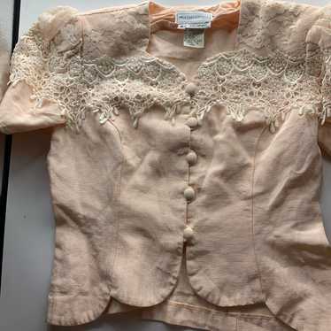 Vtg Scott McClintock lace top - image 1