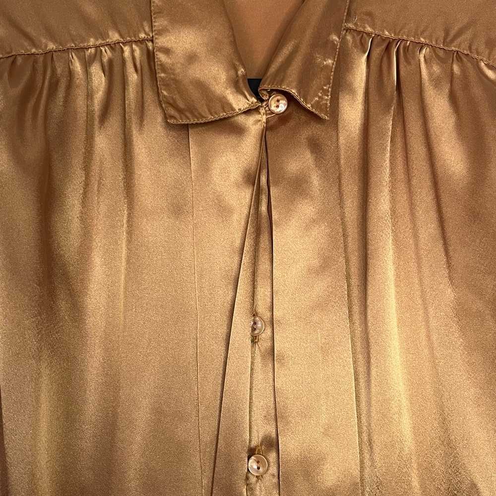 Vintage Impressions Petite Liquid Gold Button Up … - image 3