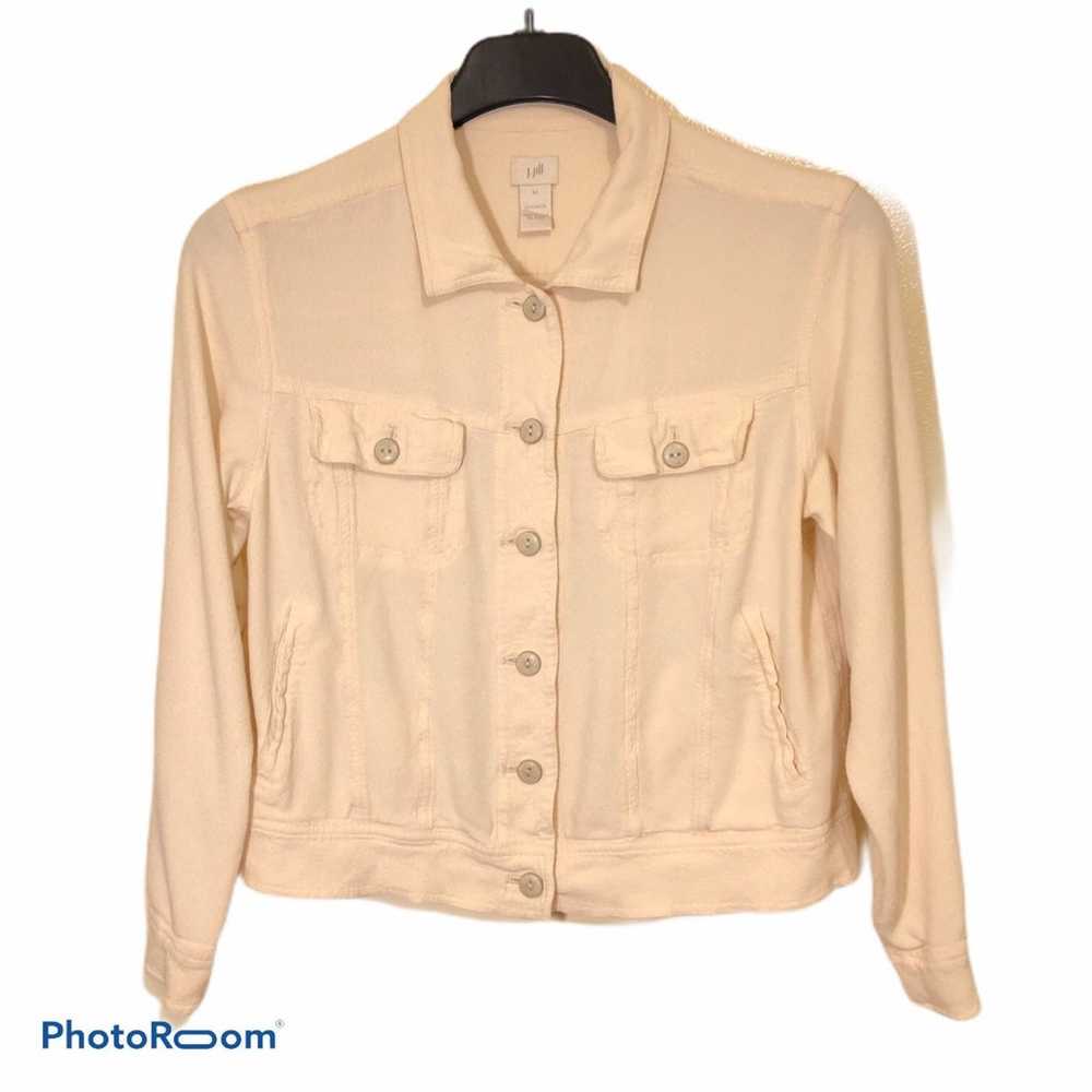 *J Jill Textured Button Front Shirt M - image 1