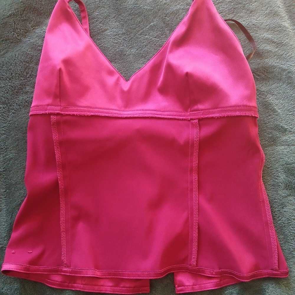 Vintage Y2K GUESS Jeans Pink Satin Halter Top - image 9