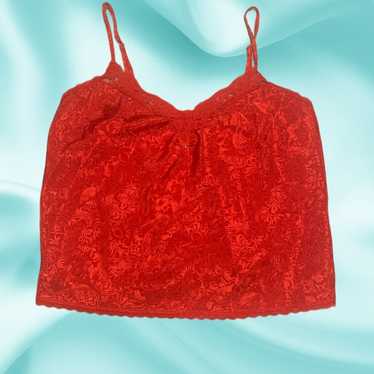 Vintage Shirley of Hollywood Red Cropped Cami - image 1