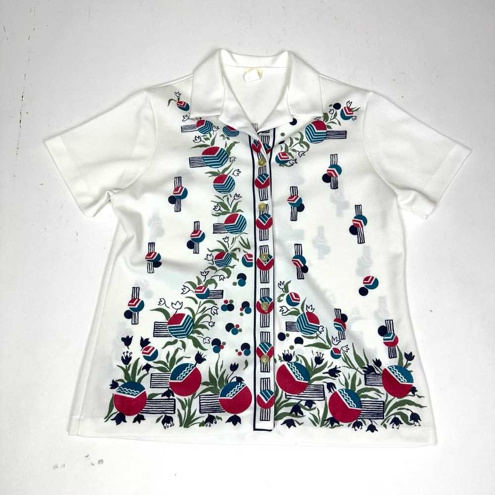 Fun Vintage 70s Polyester Day Top - image 1