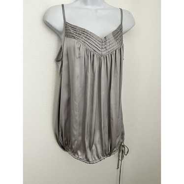 Vintage 90s Forever 21 Silver Satin Tank Sleevele… - image 1