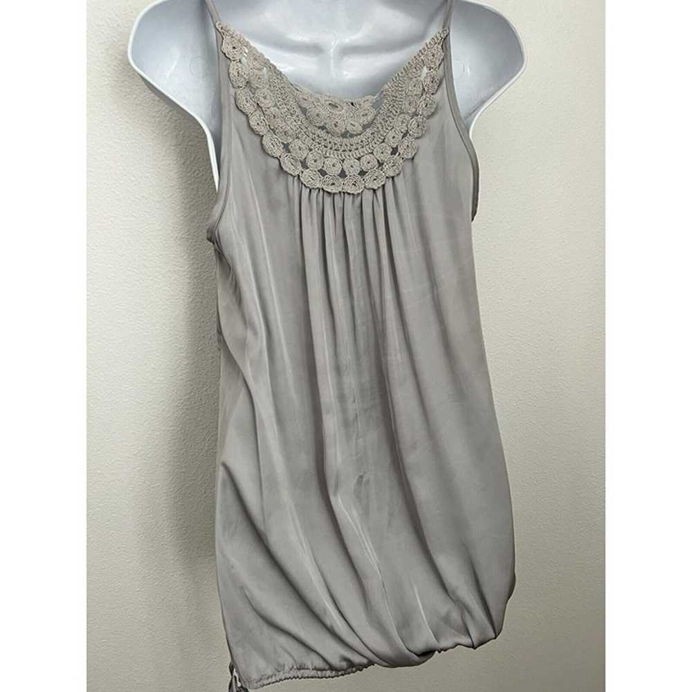 Vintage 90s Forever 21 Silver Satin Tank Sleevele… - image 3