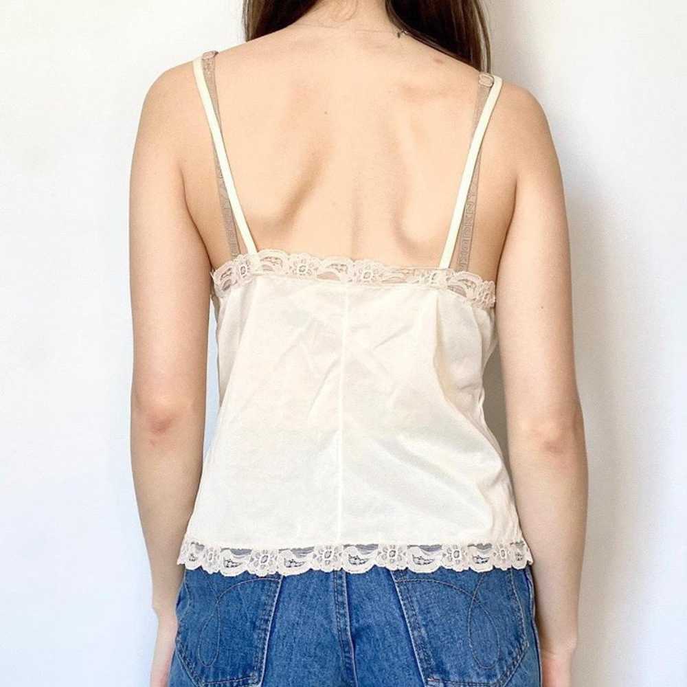 Vintage ivory lace satin lingerie top - image 4