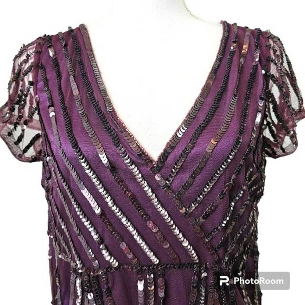 Cache Vintage Retro Purple Sequined Blouse in Med… - image 2