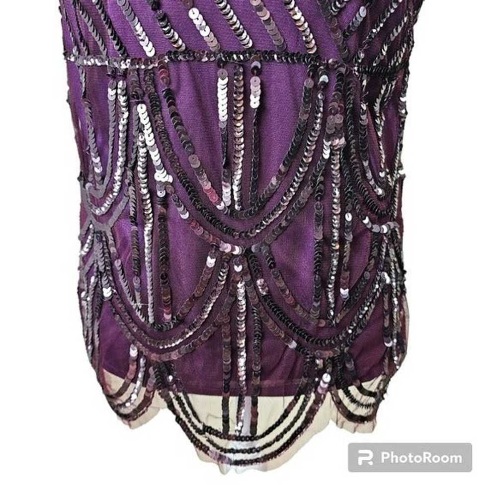 Cache Vintage Retro Purple Sequined Blouse in Med… - image 3