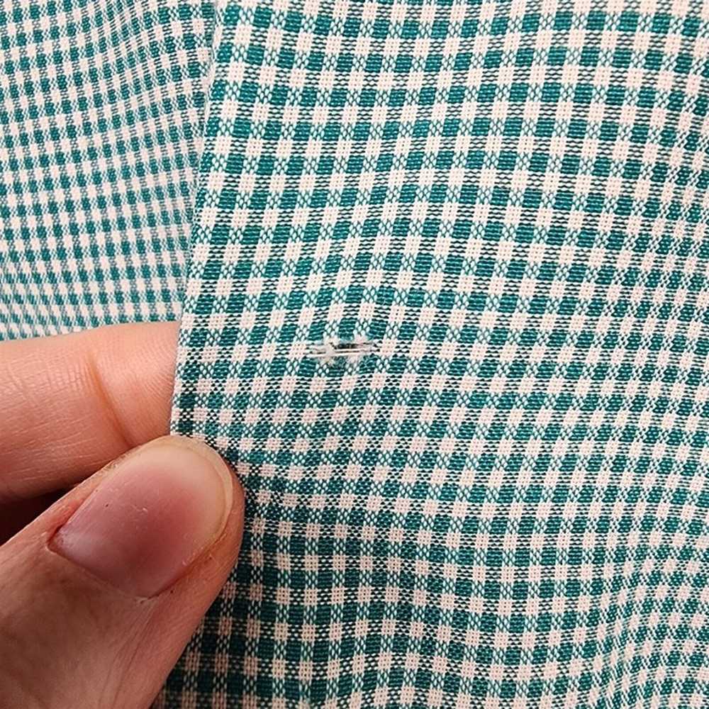 Vintage Cay Artley Teal Plaid Short Sleeve Croppe… - image 6