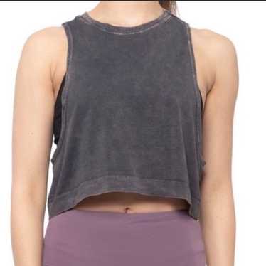 A by Avocado Vintage Wash Crop Tank Top Seamless … - image 1