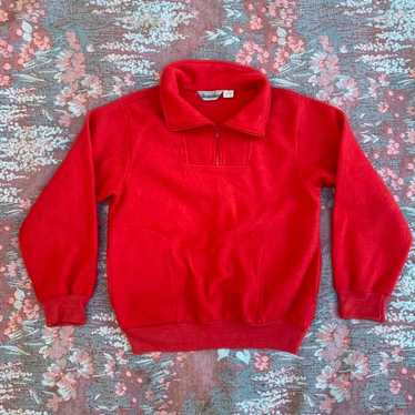 Vintage 90s red fleece pullover - image 1