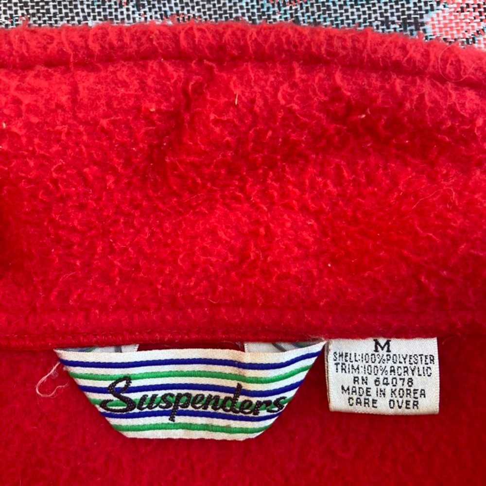 Vintage 90s red fleece pullover - image 3