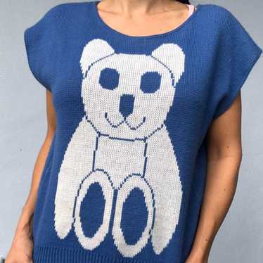 Vintage teddy bear sweater shirt - image 1