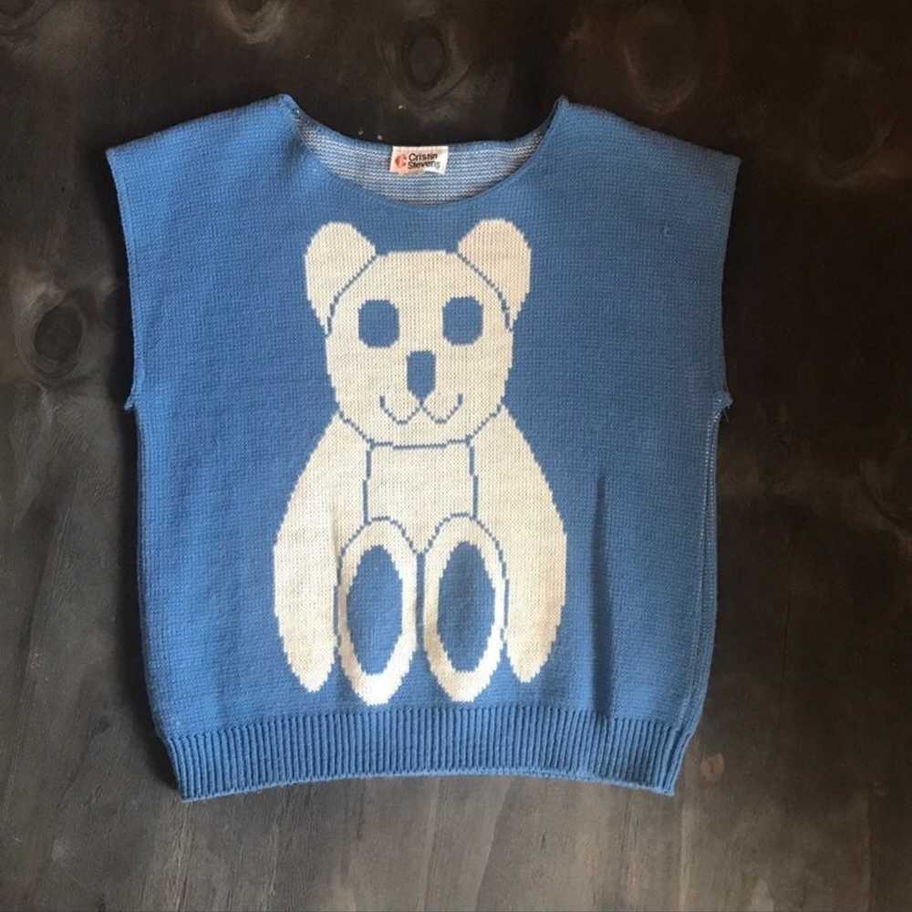 Vintage teddy bear sweater shirt - image 3