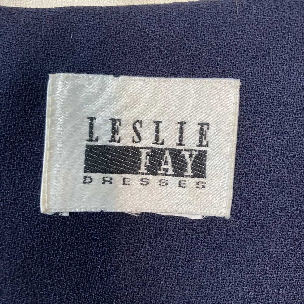 vintage 80s Leslie Fay Dresses triple collar butt… - image 6