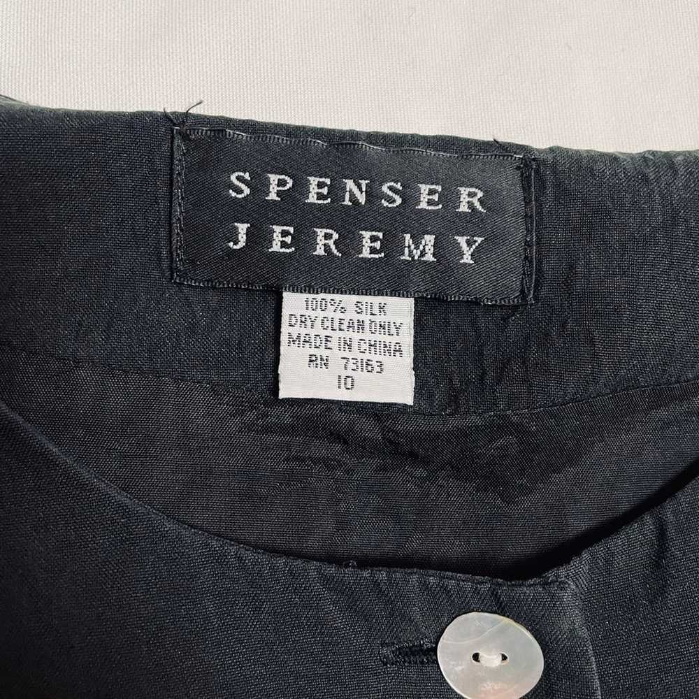 Vintage Spenser Jeremy Black Silk Short Sleeve Ja… - image 10