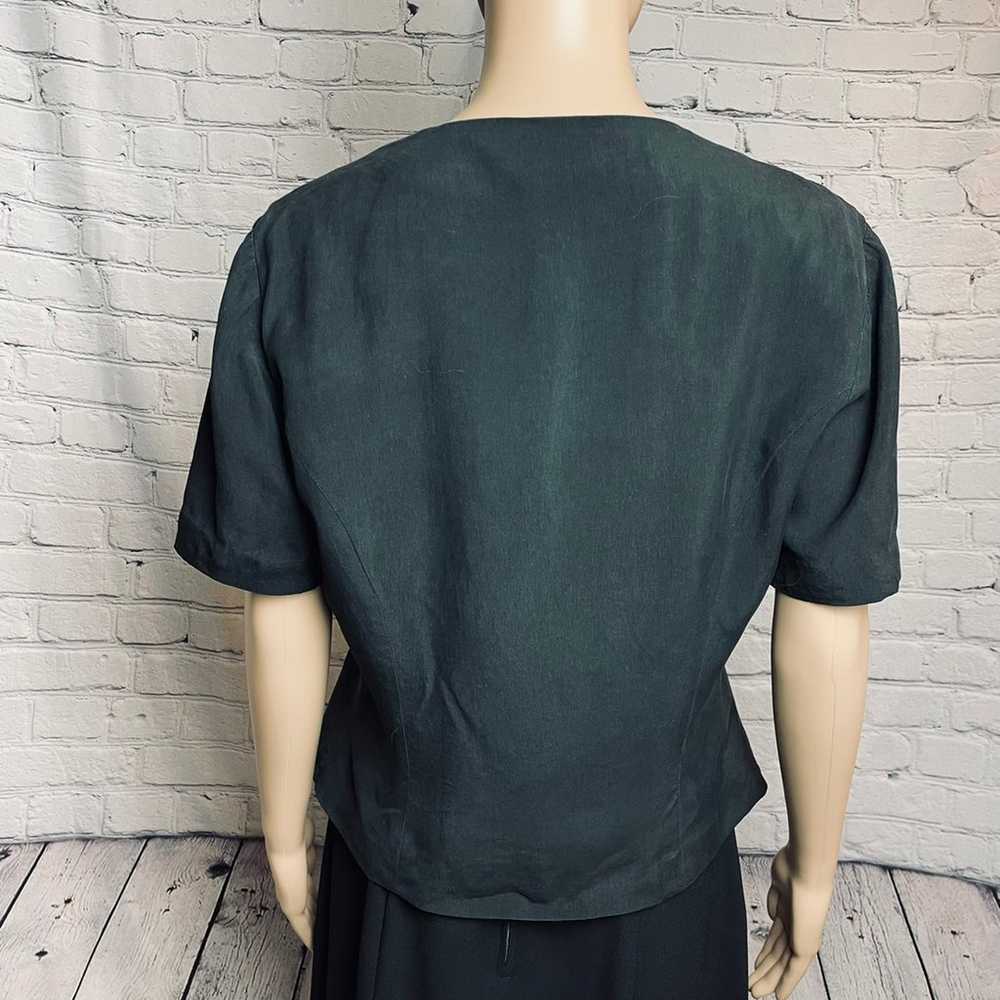 Vintage Spenser Jeremy Black Silk Short Sleeve Ja… - image 12